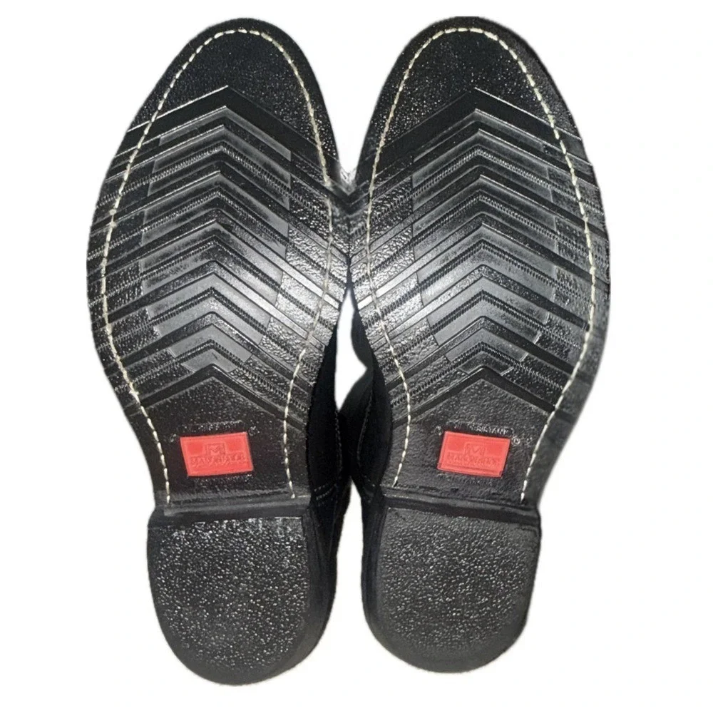 👢MASON SHOE Work‎ Boots Pull-On Black Leather Oil Resistant PREMIUM INSOLES 15E